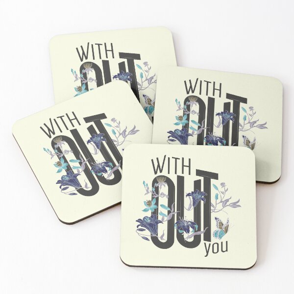 Item preview, Without You - Floral Typography Art Print designed and sold by Merch Alchemy.