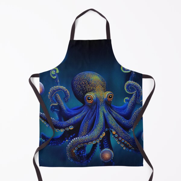 Item preview, Fantasy Blue Octopus Artwork - Whimsical Ocean Creature Design designed and sold by Phat Dog Designs .