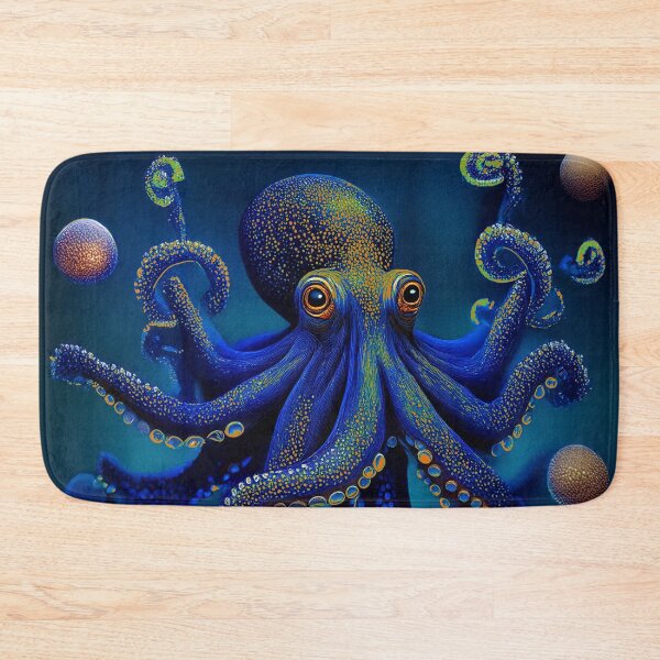 Item preview, Fantasy Blue Octopus Artwork - Whimsical Ocean Creature Design designed and sold by Phat Dog Designs .