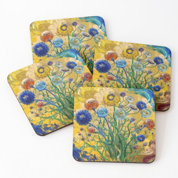 Item preview, Glass multi-colored small flowers in style Van Gogh. designed and sold by elegantpaterns.
