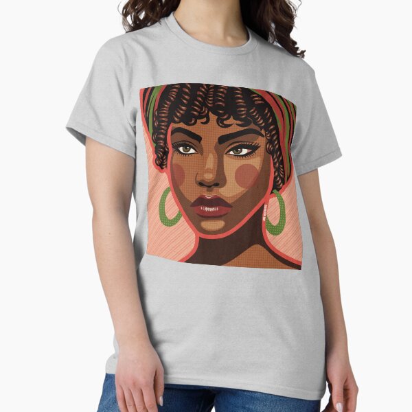 Item preview, Close up portrait of a beautiful black lady | Pop Art style | NO AI designed and sold by ElenaPopArt.