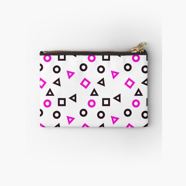 Item preview, Seamless Pattern with squid game symbol elements square circle triangle on white background designed and sold by Earth Nature Creations.
