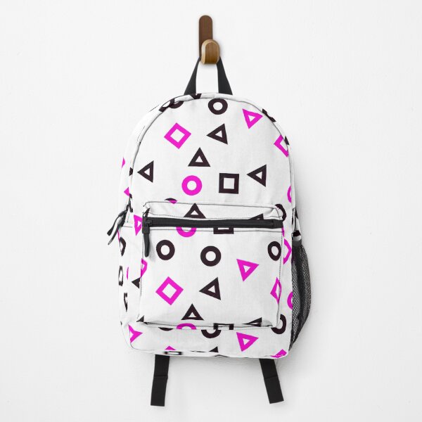 Item preview, Seamless Pattern with squid game symbol elements square circle triangle on white background designed and sold by Earth Nature Creations.