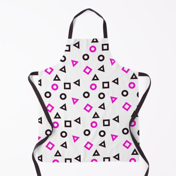Item preview, Seamless Pattern with squid game symbol elements square circle triangle on white background designed and sold by Earth Nature Creations.