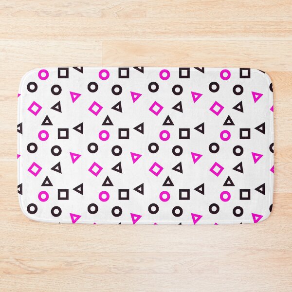 Item preview, Seamless Pattern with squid game symbol elements square circle triangle on white background designed and sold by Earth Nature Creations.