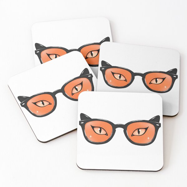 Item preview, Glasses with Orange Lenses and Feline Eyes - Fun Design designed and sold by MarVan-Prints.