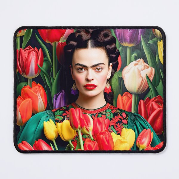 Item preview, Frida portrait with tulips designed and sold by FlatLandPrints.