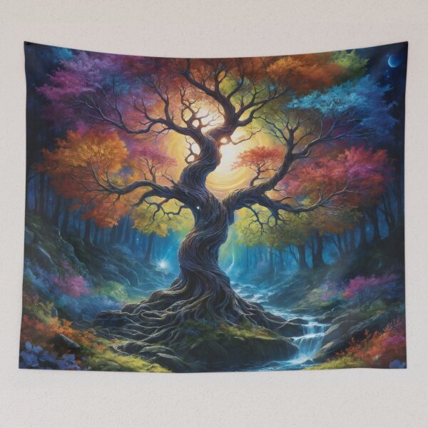 Item preview, Colorful swirling tree designed and sold by PandorasWelt.