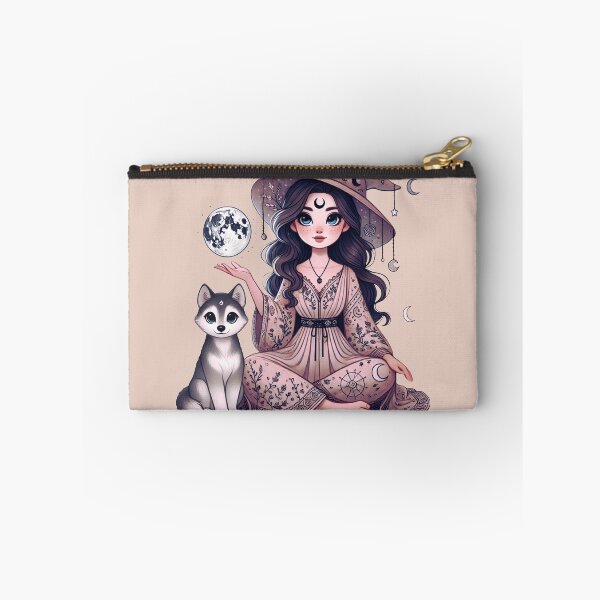 Item preview, Whimsical Witch and Her Wolf Companion designed and sold by CritterManiaUK.