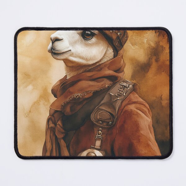 Item preview, A llama in aviator goggles and a leather jacket stands confidently against a warm, textured backdrop designed and sold by anytka.