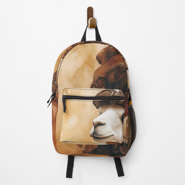 Item preview, A llama in aviator goggles and a leather jacket stands confidently against a warm, textured backdrop designed and sold by anytka.