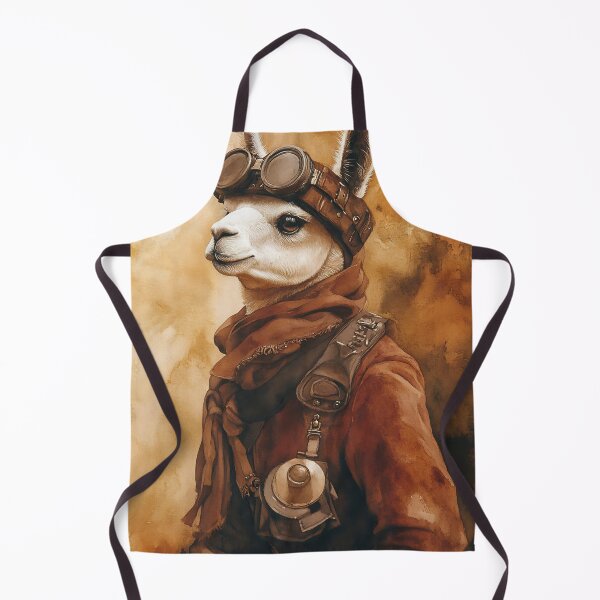 Item preview, A llama in aviator goggles and a leather jacket stands confidently against a warm, textured backdrop designed and sold by anytka.