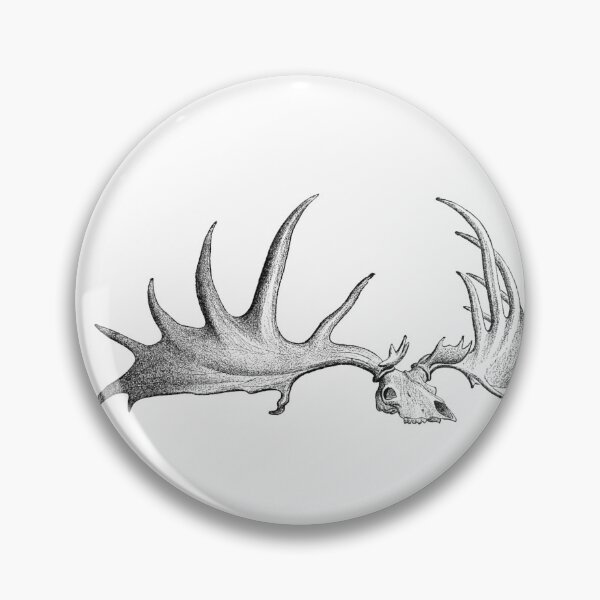 Item preview, Fallow Deer Skull Drawing, Deer Antlers Illustration  designed and sold by HawthorneFlame.