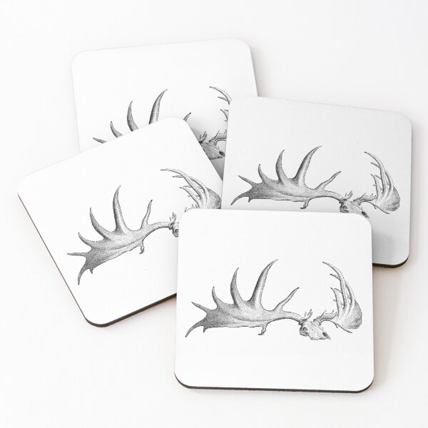Item preview, Fallow Deer Skull Drawing, Deer Antlers Illustration  designed and sold by HawthorneFlame.