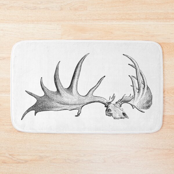 Item preview, Fallow Deer Skull Drawing, Deer Antlers Illustration  designed and sold by HawthorneFlame.