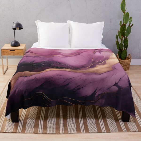 Item preview, Cosmic Marbling: Golden Veins on Purple Abyss designed and sold by anytka.