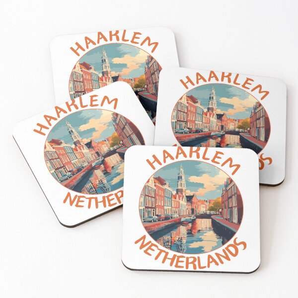 Item preview, Haarlem in Noord-Holland Netherlands Retro Travel Art Badge designed and sold by MaateoDesign.