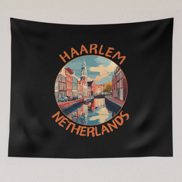 Item preview, Haarlem in Noord-Holland Netherlands Retro Travel Art Badge designed and sold by MaateoDesign.