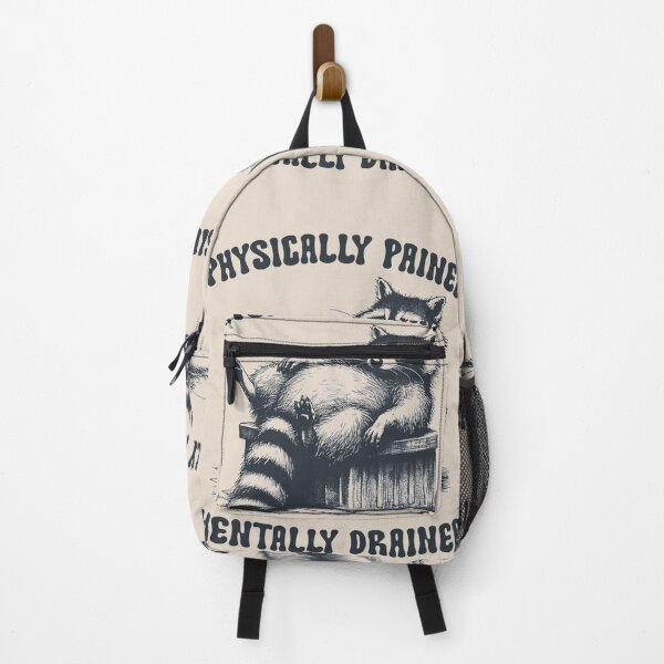 Item preview, Physically Pained, Mentally Drained, Feeling Feral, Please give me foody, If I'm Moody Give Me Foody, Funny Raccoon Design, Animal Sarcastic Saying, Trendy Raccoon Sublimation, Funny Quote Shirt designed and sold by FitFisher.