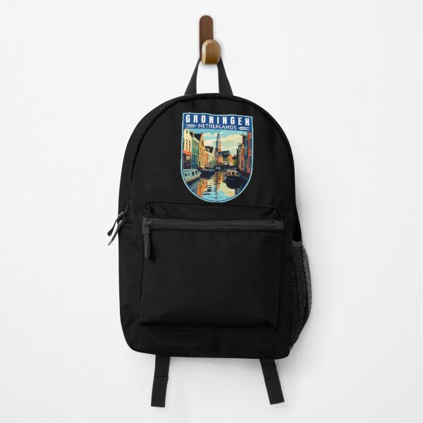 Item preview, Groningen in Netherlands Retro Travel Art Emblem designed and sold by MaateoDesign.