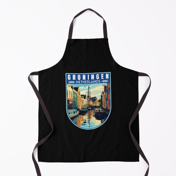 Item preview, Groningen in Netherlands Retro Travel Art Emblem designed and sold by MaateoDesign.