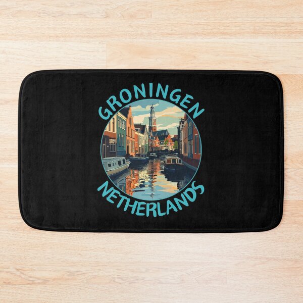 Item preview, Groningen in Netherlands Retro Travel Art Emblem designed and sold by MaateoDesign.