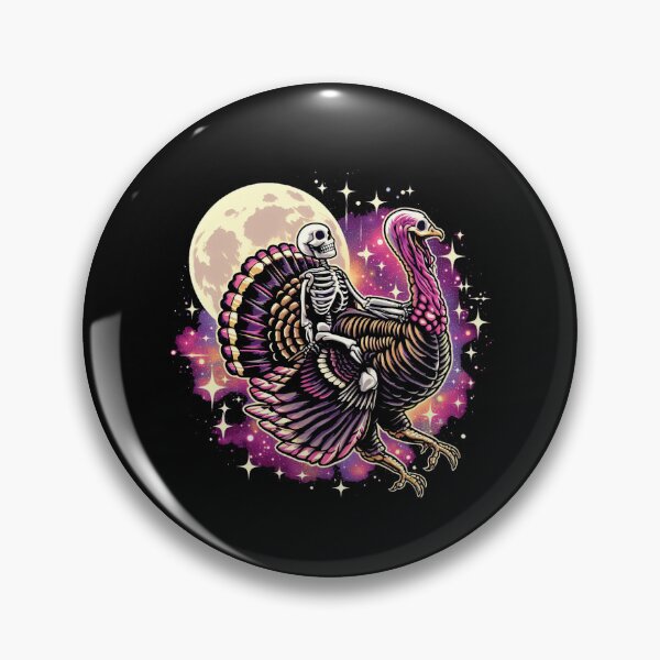 Item preview, Skeleton Riding Turkey Thanksgiving Day Funny Fall Season designed and sold by Dressed For  Duty.