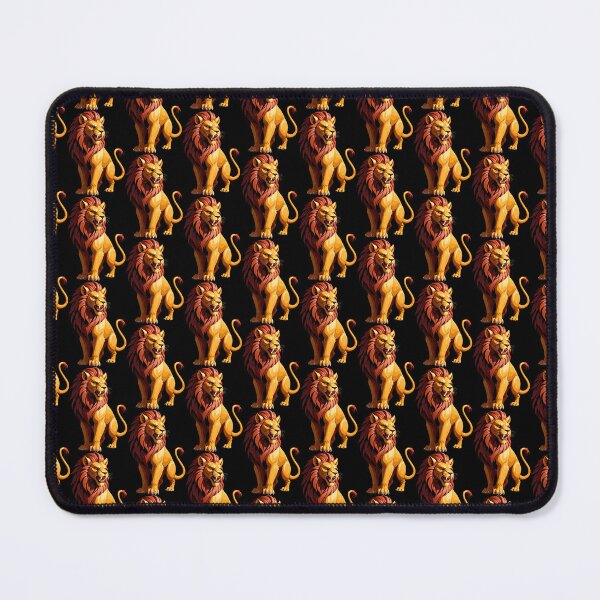 Item preview, Majestic Cartoon Lion with Vibrant Mane on Brown Background designed and sold by artwaves.
