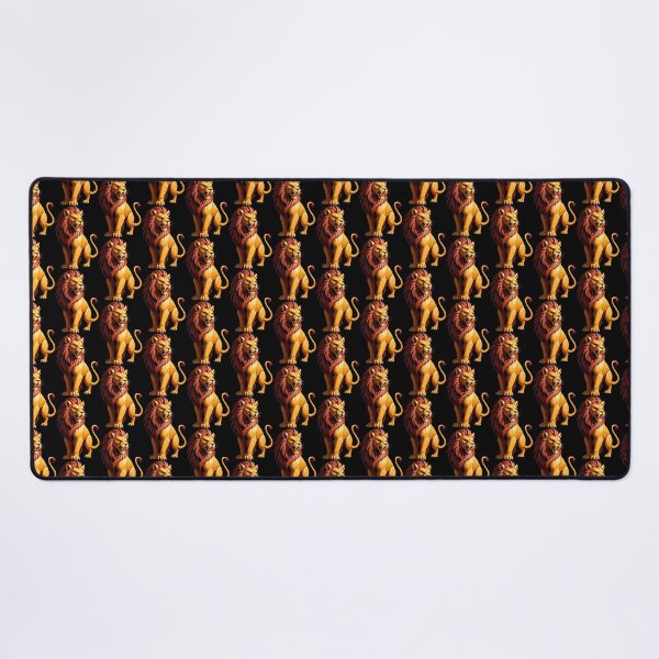 Item preview, Majestic Cartoon Lion with Vibrant Mane on Brown Background designed and sold by artwaves.