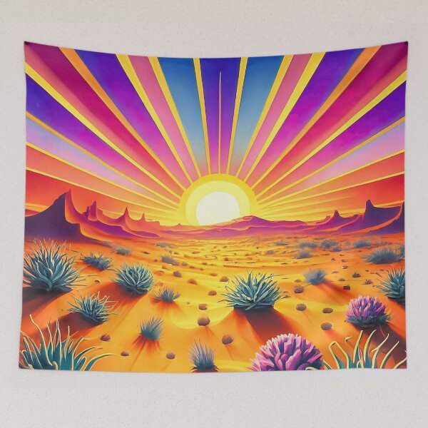 Item preview,  Desert Sunset Dreamscape - Cactus, Sun Beams, Desert Floor -Vibrant Abstract Art designed and sold by Loving Nature Gifts.