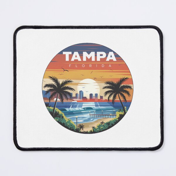 Item preview, Tampa Florida: Vibrant Beach Scene with Palm Trees and Ocean Waves designed and sold by CircinusStore.