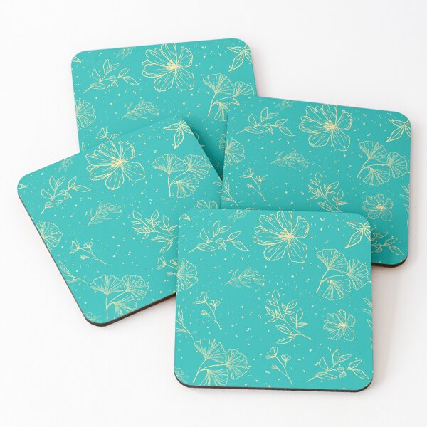 Item preview, Yellow & Tropical Teal: Serene Scatter Print  designed and sold by Garden of Meows.