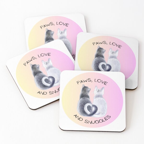 Artikelvorschau, Pfotenliebe und Kuscheln rosa entworfen und verkauft von Purrs & Snuggles Designs.
