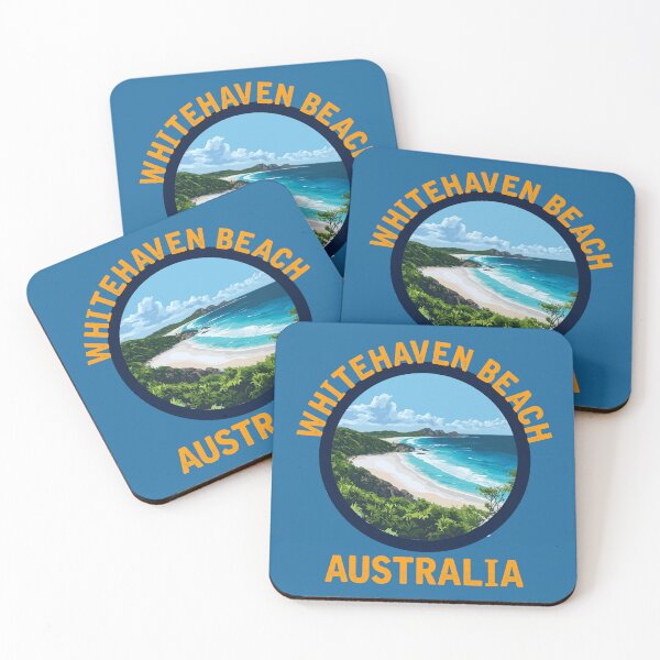 Item preview, Whitehaven Beach - Australia (with Orange Lettering) designed and sold by VelvetRoom.