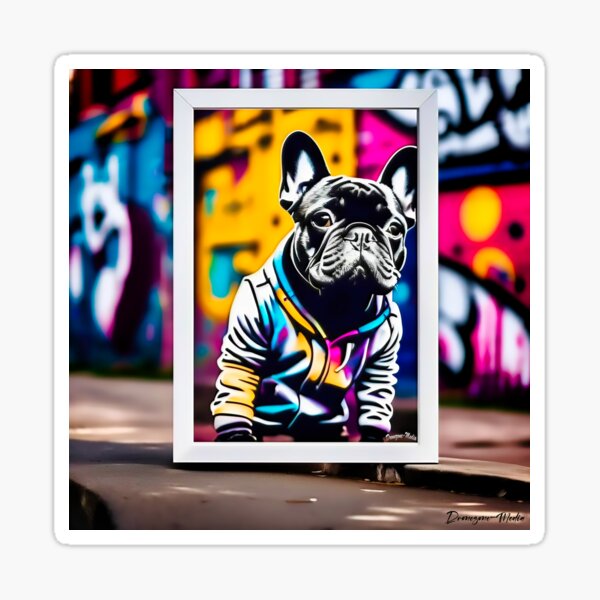 Urban graffiti street art French Bulldog Sticker