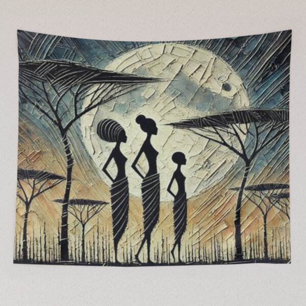 Item preview, The Neighbors, Tribal Art, Impasto Style  designed and sold by Shs-Kenya.
