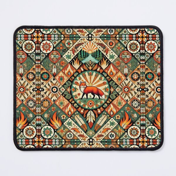Item preview, Meskwaki (Sac and Fox Tribe): A Seamless Tiling Pattern of Fire and Resilience designed and sold by Meta2Physical.