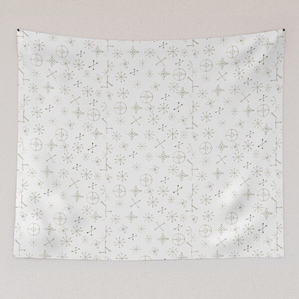 Item preview, Set of snowflakes of lines and circles. Five, six, seven, eight, nine, ten pointed snowflakes isolated on white. Geometric figures. Design elements designed and sold by TaniaArtDesign.