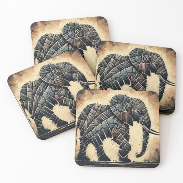 Item preview, The Elephant & Broken Pieces, Tribal Art Style  designed and sold by Shs-Kenya.