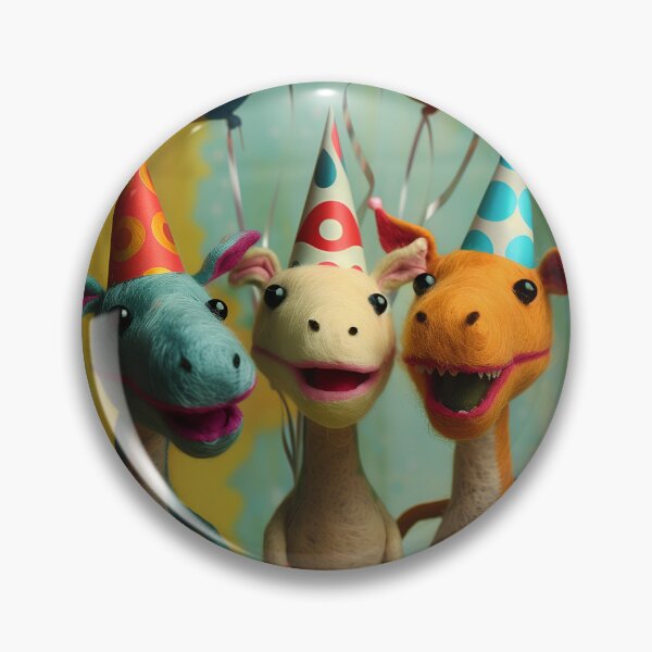 Item preview, Felted Party Dinosaurs with Balloons and Confetti designed and sold by TringTringCards.