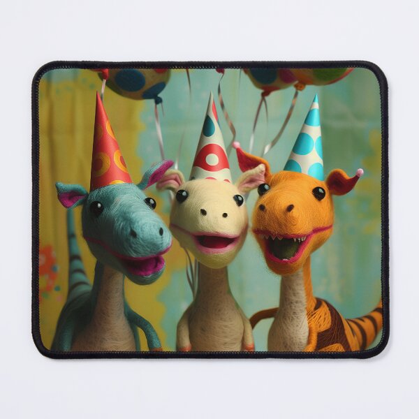 Item preview, Felted Party Dinosaurs with Balloons and Confetti designed and sold by TringTringCards.
