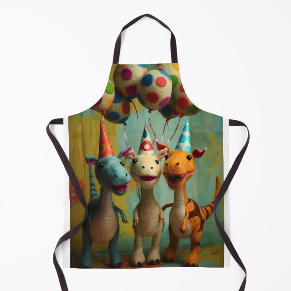 Item preview, Felted Party Dinosaurs with Balloons and Confetti designed and sold by TringTringCards.