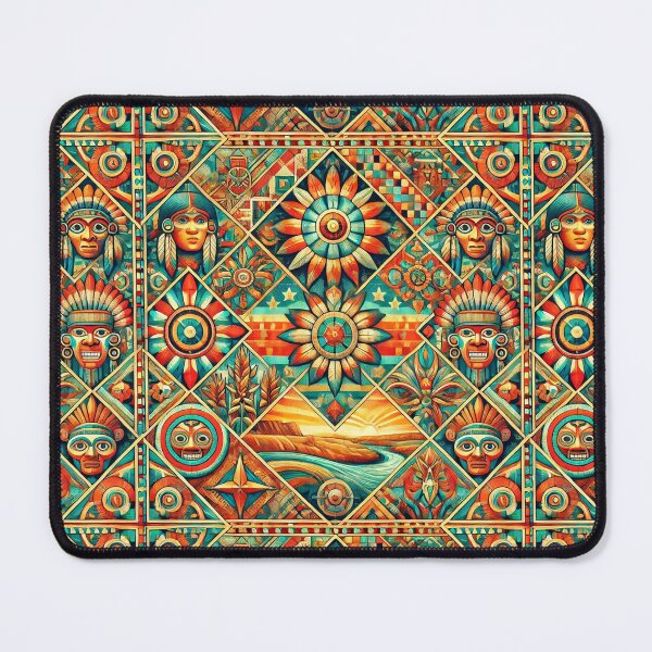 Item preview, Cahokia Vibrance: A Seamless Tiling Tribute to Ancient Grandeur designed and sold by Meta2Physical.