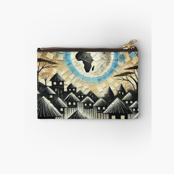 Item preview, African Village in Moonlight, Tribal Art & Impasto Style  designed and sold by Shs-Kenya.