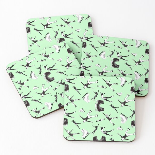 Item preview, Figure Skating Female Silhouettes on Pastel Green Background designed and sold by PD-Skating.