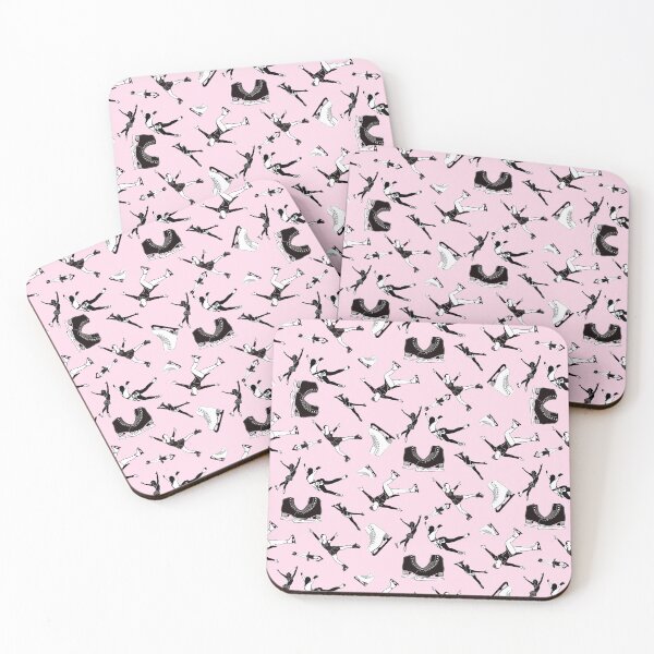 Item preview, Figure Skating Female Silhouettes on Pastel Pink Background designed and sold by PD-Skating.
