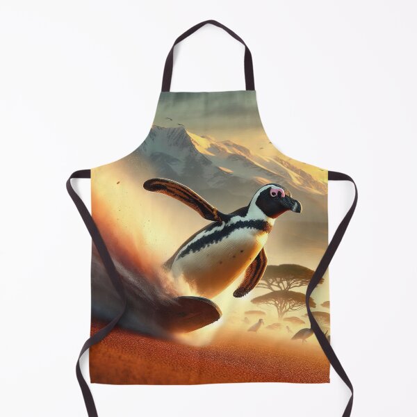 Item preview, Penguin surfing the Sahara Desert at sunrise - Fantasy art designed and sold by TheArtistOf2022.