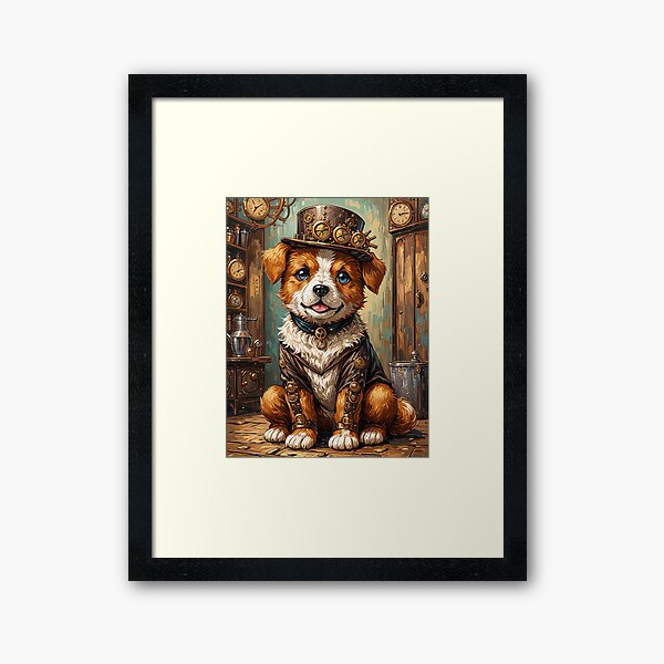 Aperçu de l'œuvre Chien Steampunk art numérique créée et vendue par TheArtistOf2022.