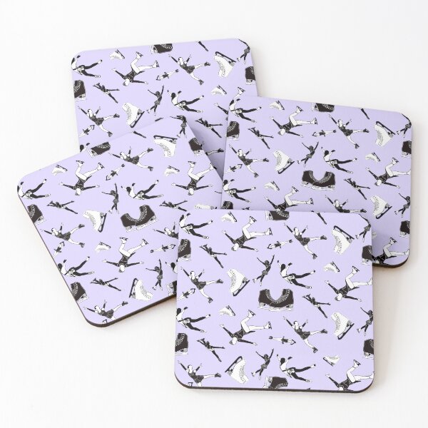 Item preview, Figure Skating Female Silhouettes on Pastel Purple Background designed and sold by PD-Skating.