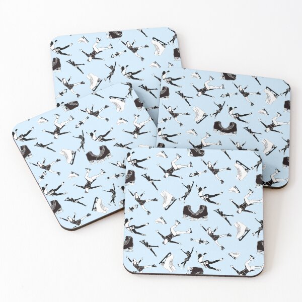 Item preview, Figure Skating Female Silhouettes on Light Blue Background designed and sold by Purposely Designed.